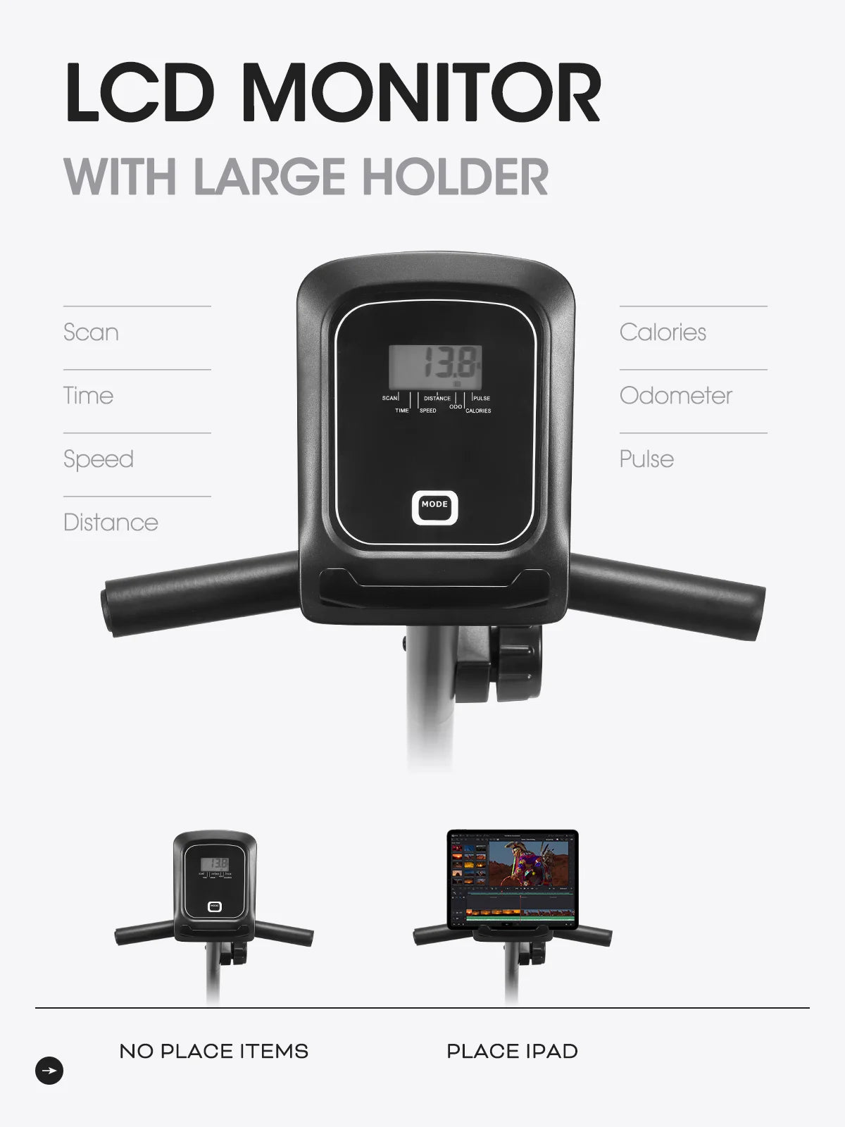 Exercise Bike Recumbent Indoor Stationary Exercise Bike for Home Use with Pluse Monitor/Tablet Holder