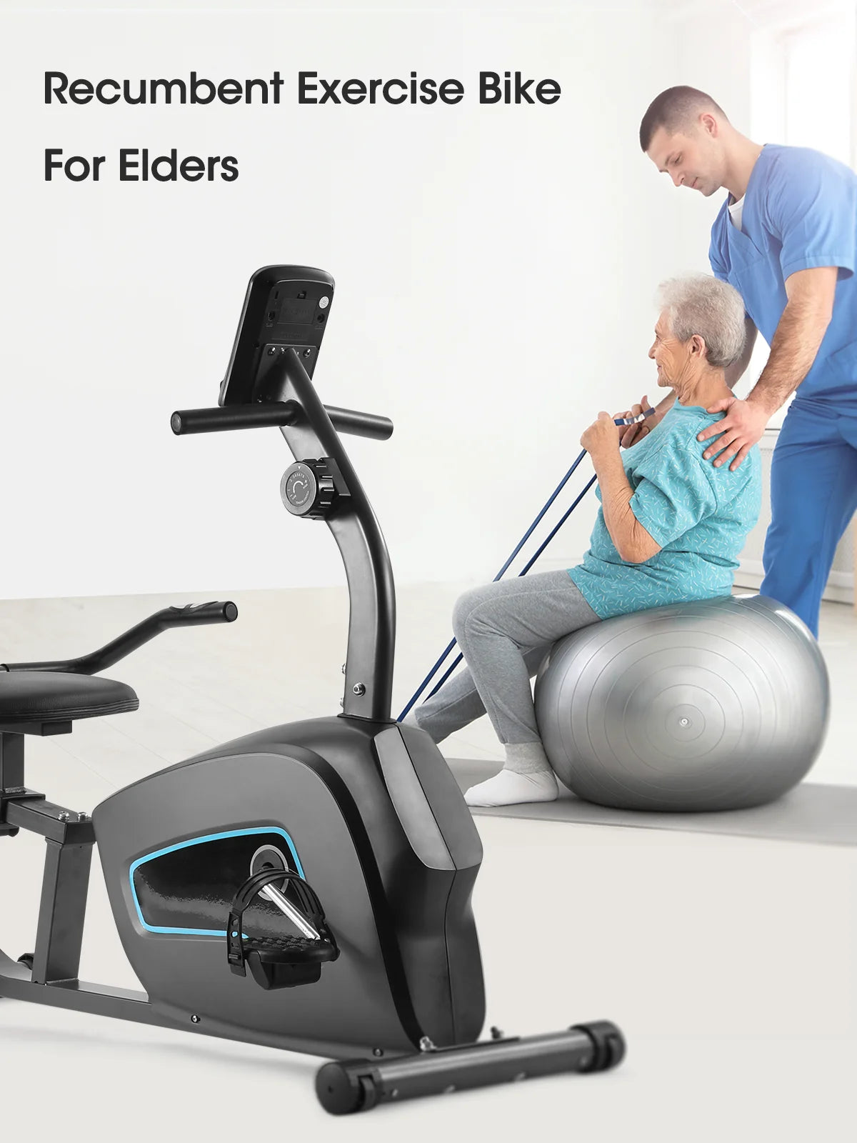 Exercise Bike Recumbent Indoor Stationary Exercise Bike for Home Use with Pluse Monitor/Tablet Holder