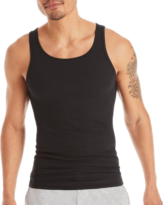 Men's Moisture-Wicking Cotton Tank Undershirts - 6 Pack for Ultimate Comfort